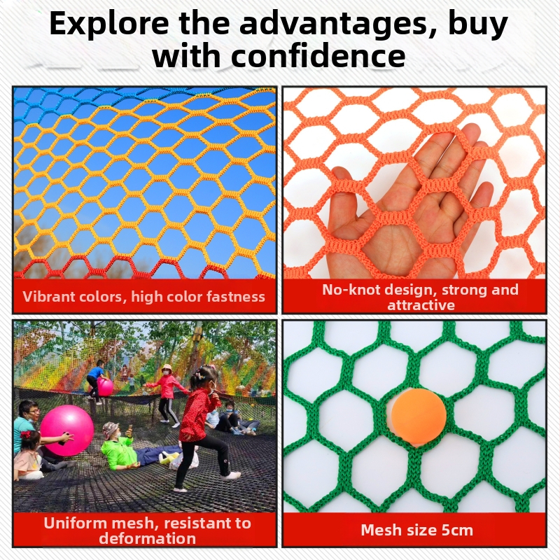Νάιλον ενισχυμένο δίχτυ εξάγωνικού πλέγματος χωρίς κόμβους, εξωτερική χρήση, παιδικό προστατευτικό δίχτυ αναρρίχησης για εκπαίδευση επέκτασης