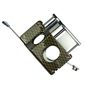 Foarfece pentru trabucuri cu lamă în formă de V și lamă dreaptă, corp metalic, stil lux lejer Somgar, personalizare disponibilă