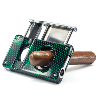 Foarfece pentru trabucuri cu lamă în formă de V și lamă dreaptă, corp metalic, stil lux lejer Somgar, personalizare disponibilă