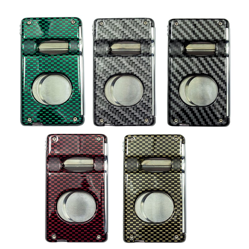 Foarfece pentru trabucuri cu lamă în formă de V și lamă dreaptă, corp metalic, stil lux lejer Somgar, personalizare disponibilă