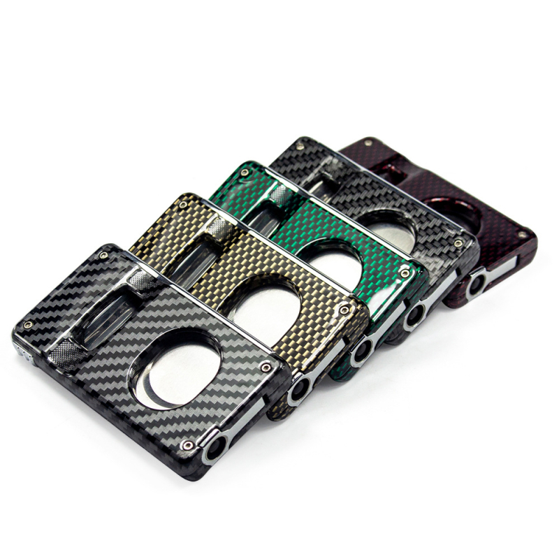 Foarfece pentru trabucuri cu lamă în formă de V și lamă dreaptă, corp metalic, stil lux lejer Somgar, personalizare disponibilă