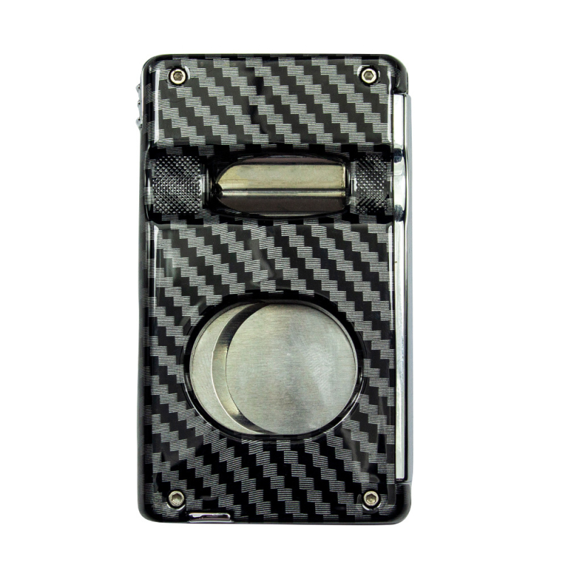 Foarfece pentru trabucuri cu lamă în formă de V și lamă dreaptă, corp metalic, stil lux lejer Somgar, personalizare disponibilă