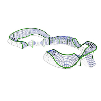 Vanjska trampolinu s mrežom za penjanje za zabavni park – prilagodljiva, bez pogona, Wan xu