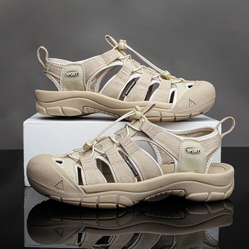 Sandale bărbătești Baotou pentru drumeții - partea superioară din plasă, talpă din cauciuc, uscare rapidă, respirabile, antiderapante