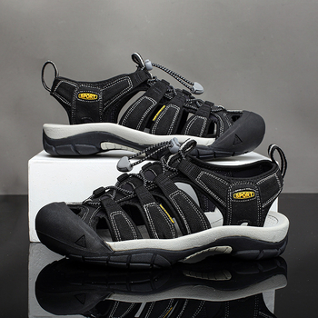 Sandale bărbătești Baotou pentru drumeții - partea superioară din plasă, talpă din cauciuc, uscare rapidă, respirabile, antiderapante