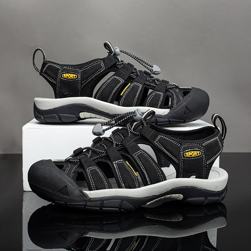Sandale bărbătești Baotou pentru drumeții - partea superioară din plasă, talpă din cauciuc, uscare rapidă, respirabile, antiderapante