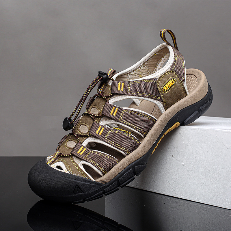 Sandale bărbătești Baotou pentru drumeții - partea superioară din plasă, talpă din cauciuc, uscare rapidă, respirabile, antiderapante