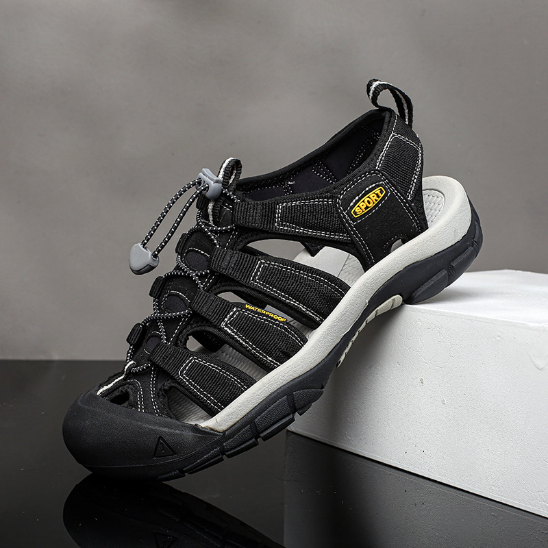 Sandale bărbătești Baotou pentru drumeții - partea superioară din plasă, talpă din cauciuc, uscare rapidă, respirabile, antiderapante