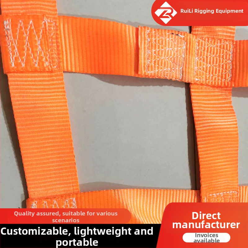 Ruili επίπεδη πολυεστερική ανυψωτική δικτύωση – βιομηχανικό εμπορευματικό δίχτυ για ανύψωση και φόρτωση σε λιμένα