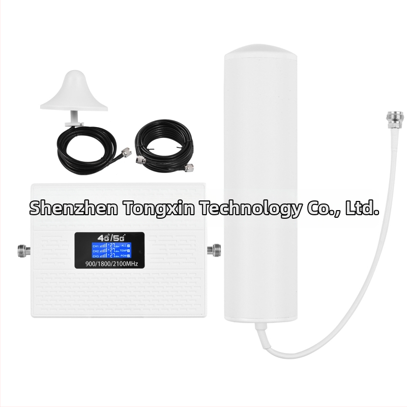 TXC19SL-GDW Troj-pasovni pojačivač mobilnog signala, 900/1800/2100 MHz; GSM/DCS/WCDMA; pokrivenost 100–1000 m²; za 2G/3G/4G