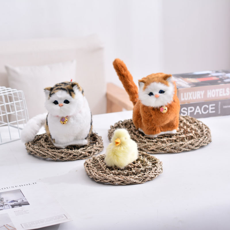 Кръгла сламена мат за домашни любимци — водорасли материал, полу-ручна/полу-механична конструкция