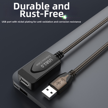 USB 2.0 predlžovací kábel U201, USB rozhranie, bezkyslíka meď, vstrekované spracovanie, dĺžky 5,1 m, 15,2 m a 30 m