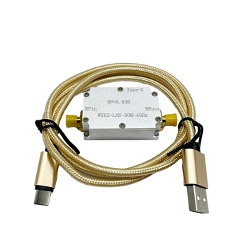 Amplificator RF de semnal cu zgomot redus, bandă 0.05-4 GHz, factor de zgomot 0.6 dB, GPS Beidou compatibil