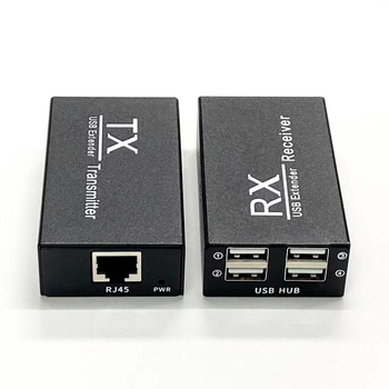 USB extender 200 m – 4-portni RJ45 hub za tipkovnicu, miš, kameru, pisač i nadzor