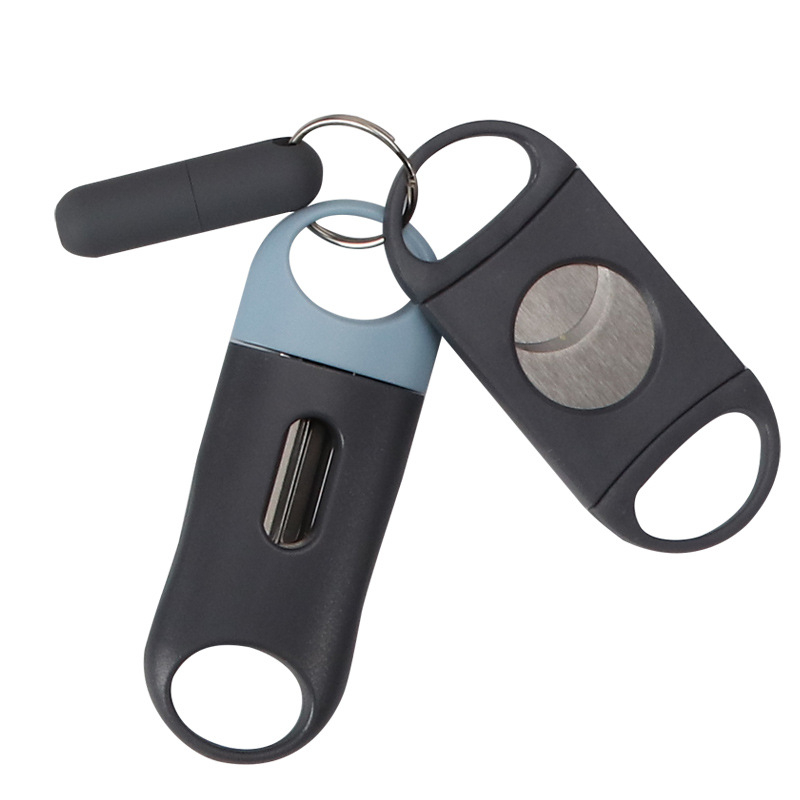 Set de trei piese pentru tăietorul de trabucuri din oțel inoxidabil, cu mânere din ABS în formă de V