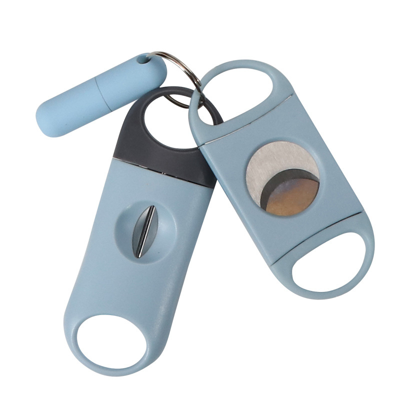 Set de trei piese pentru tăietorul de trabucuri din oțel inoxidabil, cu mânere din ABS în formă de V