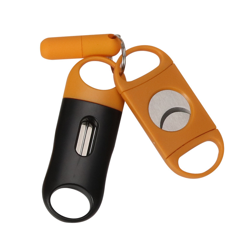 Set de trei piese pentru tăietorul de trabucuri din oțel inoxidabil, cu mânere din ABS în formă de V