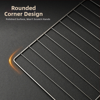 Nerezová oceľová pravouhlá grilovacia mriežka s nano protipripečeniu, odolná voči hrdzi, viacúčelová sieť