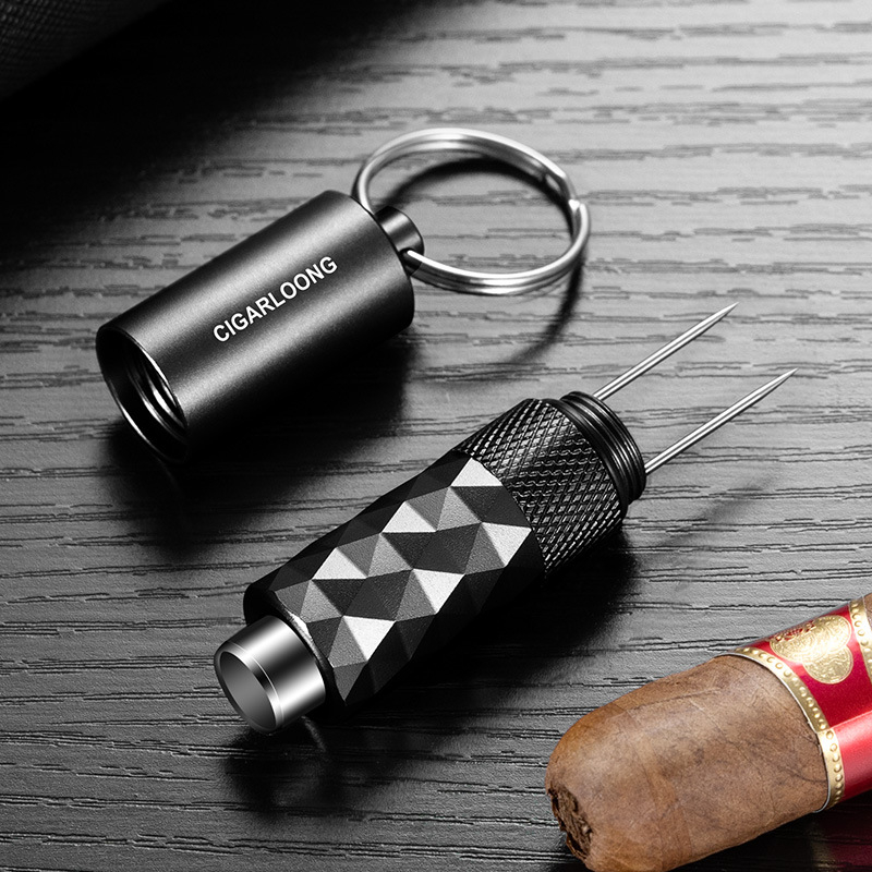 Burghiu pentru trabucuri, 2 în 1, design integrat, din aliaj - Cigarloong / Qielong