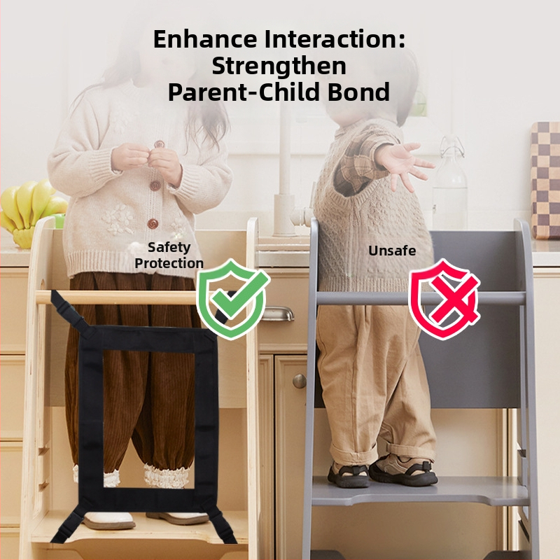 Сгъваема детска табуретка за миене на ръце с мрежеста преграда — кухненска табуретка и учебна кула | Материал: полиестер; Монтаж: snap-on; Модел: NR; Тип: Друг; Съвместими части: централно табло