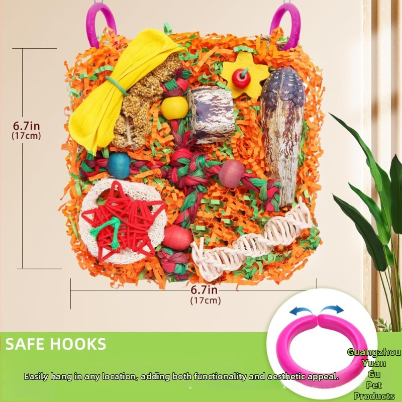 YG Drevená hračka pre papagáje so šplhacou sieťou a hryzacou hračkou vo forme päťcípovej hviezdy — Pôvod Guangdong