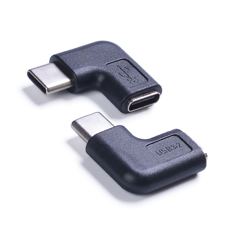 Dongxinke Type-C muški–ženski adapter, 90° kut produžnog kabla, verzija 3.2, brzo punjenje, kompatibilno s telefonima, tabletima, digitalnim kamerama