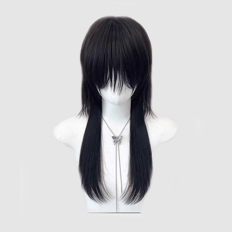 Cosplay perika s vlčjim repom, unisex, model DM511, duga ravna kosa, visokotemperaturna vlakna