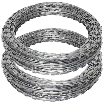 304 rozsdamentes acélból készült pengeszál huzal, dupla csavarodás, Shirú stílus, jobb oldali csavarás, izoláció és lopás elleni védelem