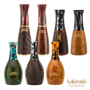 LUBINSKI suport din lemn pentru trabucuri și țigări, portabil cu cutie cadou, diametre multiple ale inelelor, stil lux ușor