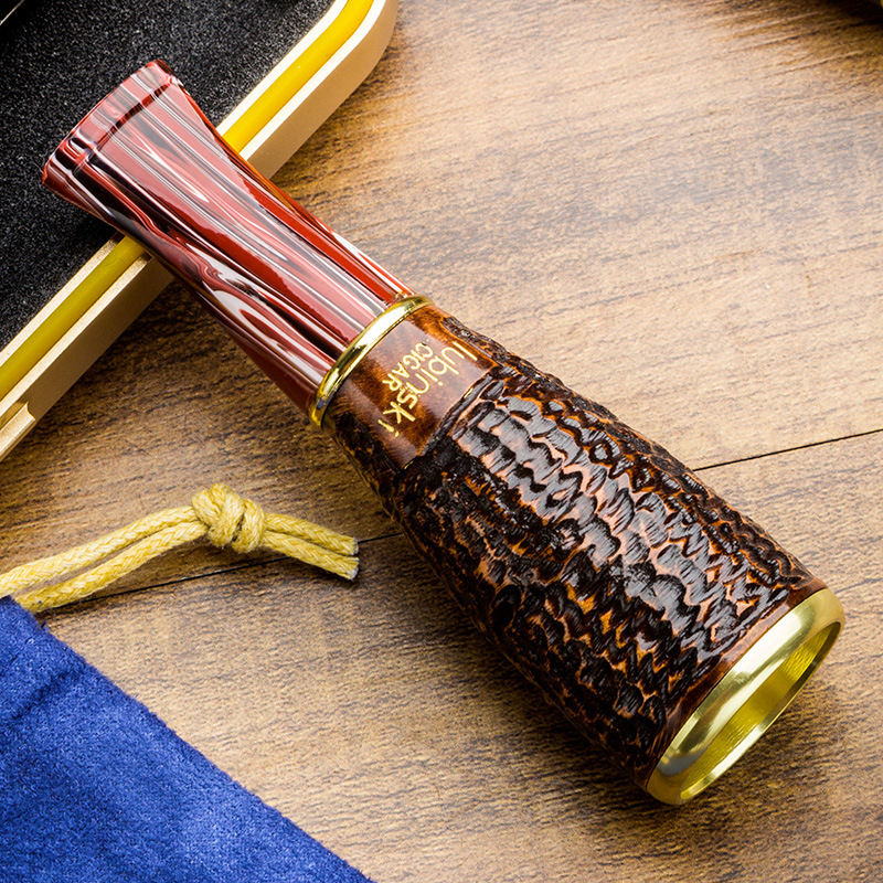 LUBINSKI suport din lemn pentru trabucuri și țigări, portabil cu cutie cadou, diametre multiple ale inelelor, stil lux ușor