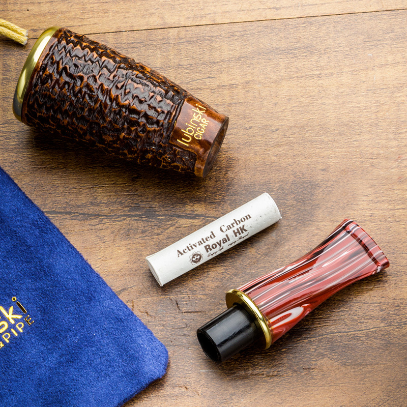 LUBINSKI suport din lemn pentru trabucuri și țigări, portabil cu cutie cadou, diametre multiple ale inelelor, stil lux ușor