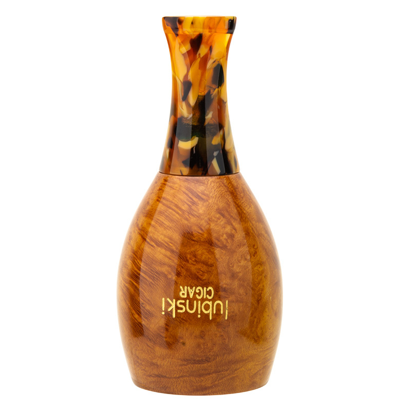 LUBINSKI suport din lemn pentru trabucuri și țigări, portabil cu cutie cadou, diametre multiple ale inelelor, stil lux ușor