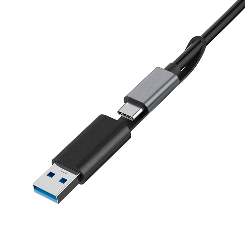 USB-C adapter s montažom kroz otvor, USB 3.2, M–F Type-C, brzo punjenje 12V/3A, kompatibilan s USB-C slušalicama i mobitelima