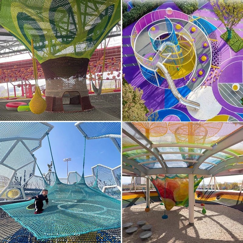 Vanjska džungla magična mreža trampolin — najlon užad, penjačka mreža, velika nestandardna mreža za proširenje, prilagodljivo
