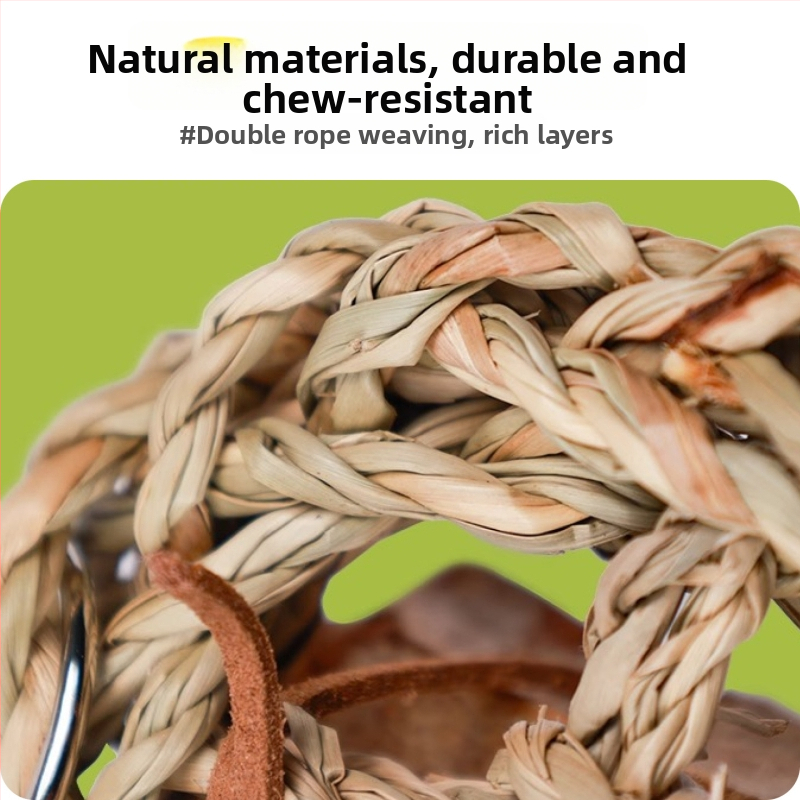 Hračky pre papagáje – lezecká sieť s prírodnou rotangovou guľou, žuvací dizajn na uvoľnenie stresu u domácich vtákov