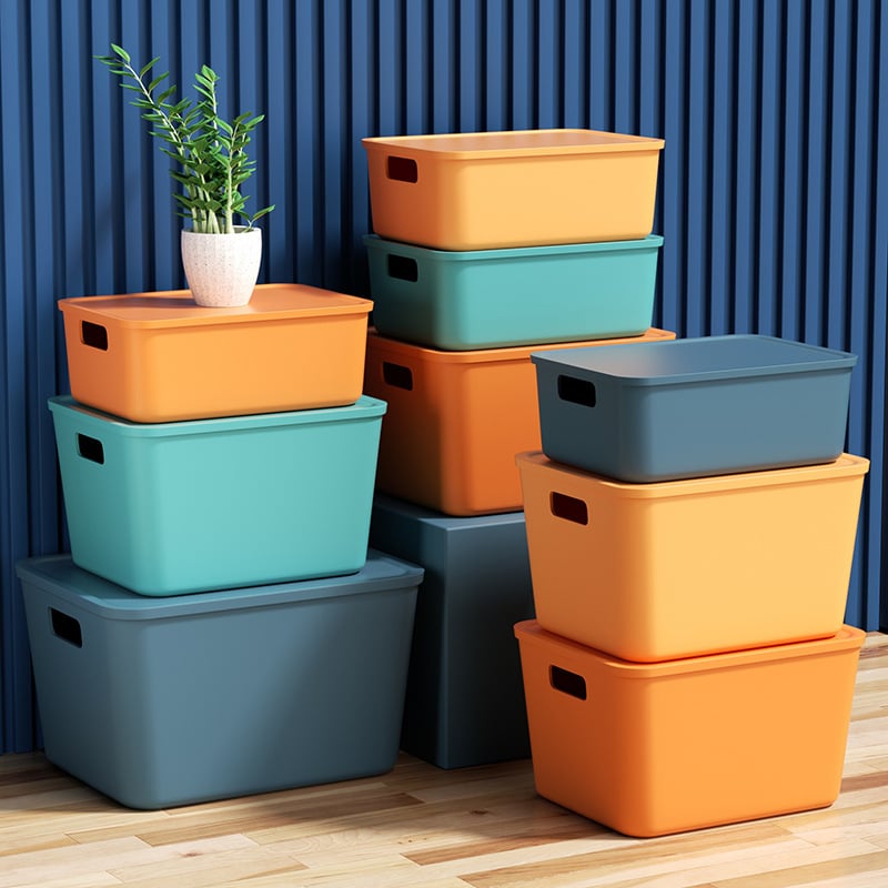 Desktop kutija za skladištenje s poklopcem — PP plast, 80–99% novi materijal, višestruki organizator za grickalice, odjeću, igračke i kozmetiku