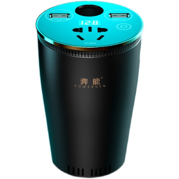 Cup-Type автомобилен инвертор, вход 12V/24V, изход 220V, ефективност 90%, непрекъсната мощност 150W / максимална 300W