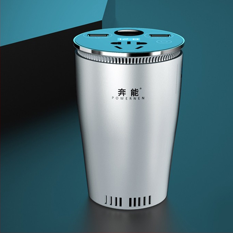 Cup-Type автомобилен инвертор, вход 12V/24V, изход 220V, ефективност 90%, непрекъсната мощност 150W / максимална 300W