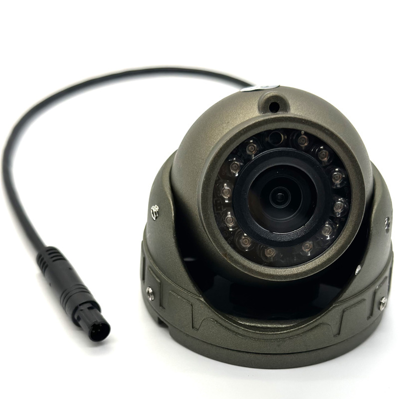 Rw-cam-dz3 AHD belső járműre szóló kamera buszok és teherautók számára, széles látómező, fém kupola kialakítás, 12V tápellátás