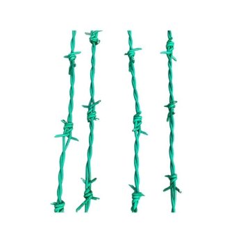 Műanyaggal bevont dupla csavarodású szögesdrót kerítés, galvanizált, Warrington-stílusú elrendezés, jobbkezes csavarás