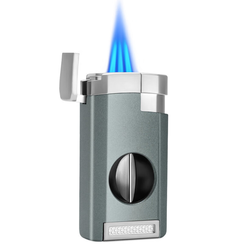 Szivarönggyújtó egyenes lánggal, beépített vágóval és tartóval — CLB-23IX1, ötvözet test, szélálló, kerosin üzemanyag