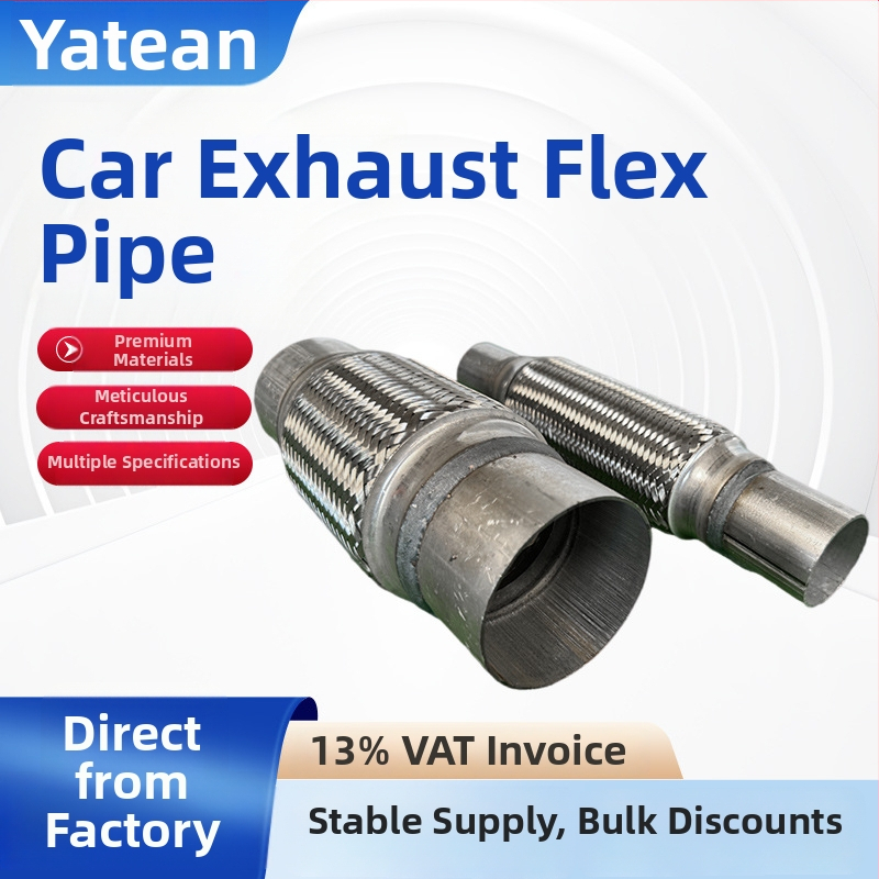 Rozsdamentes acél 201 görbült autókipufogócső rugalmas csatlakozással, kompatibilis autókhoz, teherautókhoz, buszokhoz és egyéb nagy járművekhez