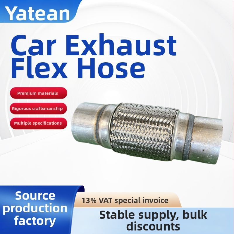 Rozsdamentes acél 201 görbült autókipufogócső rugalmas csatlakozással, kompatibilis autókhoz, teherautókhoz, buszokhoz és egyéb nagy járművekhez