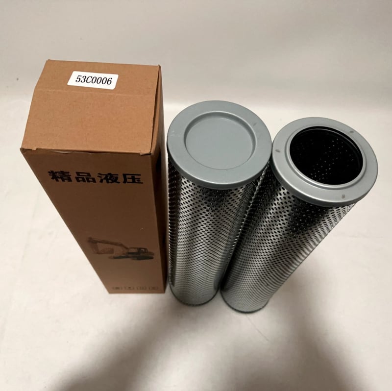 Υδραυλικό στοιχείο φιλτραρίσματος λαδιού για εκσκαφέα, ανοξείδωτος χάλυβας, διπλωμένο στοιχείο φιλτραρίσματος, μοντέλα 53C0005 και 53C0006