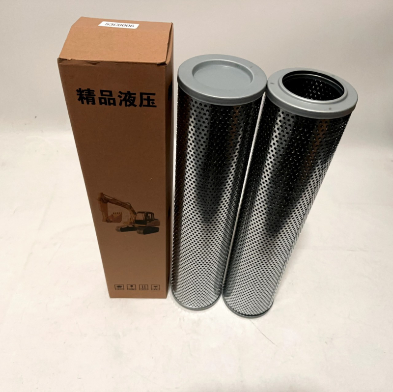 Υδραυλικό στοιχείο φιλτραρίσματος λαδιού για εκσκαφέα, ανοξείδωτος χάλυβας, διπλωμένο στοιχείο φιλτραρίσματος, μοντέλα 53C0005 και 53C0006