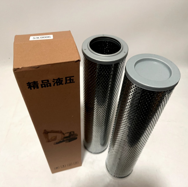 Υδραυλικό στοιχείο φιλτραρίσματος λαδιού για εκσκαφέα, ανοξείδωτος χάλυβας, διπλωμένο στοιχείο φιλτραρίσματος, μοντέλα 53C0005 και 53C0006