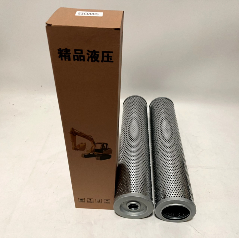 Υδραυλικό στοιχείο φιλτραρίσματος λαδιού για εκσκαφέα, ανοξείδωτος χάλυβας, διπλωμένο στοιχείο φιλτραρίσματος, μοντέλα 53C0005 και 53C0006