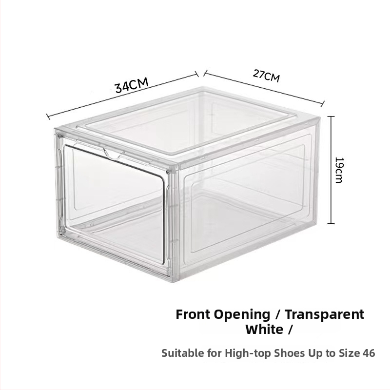 Cutie de depozitare pentru pantofi din PP+PS transparent, cu închidere magnetică anti-praf, 18L, Model 8003