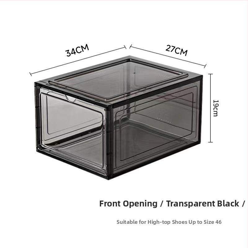 Cutie de depozitare pentru pantofi din PP+PS transparent, cu închidere magnetică anti-praf, 18L, Model 8003