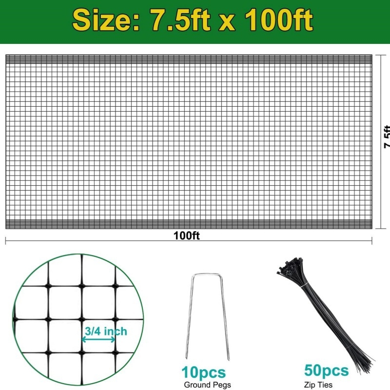 Plasă de grădină PP extensibilă pentru protecție împotriva cerbilor și păsărilor